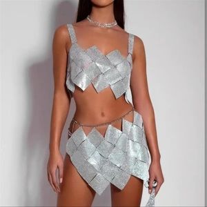 Two piece shimmer chain outfit